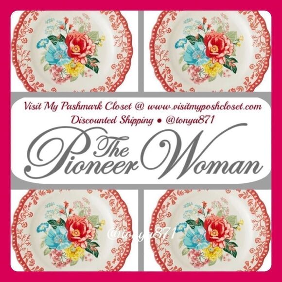 🦋 New Pioneer Woman Fancy Flourish Salad Plates, Set of 4 - Picture 1 of 7